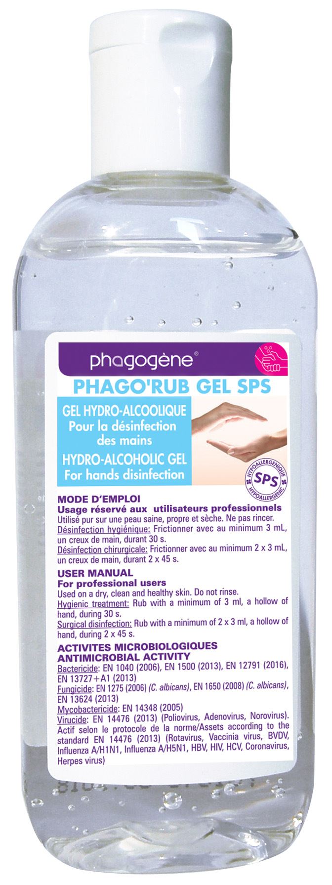 Gel hydroalcoolique 100 ml - 30 flacons Pack de Phagorub