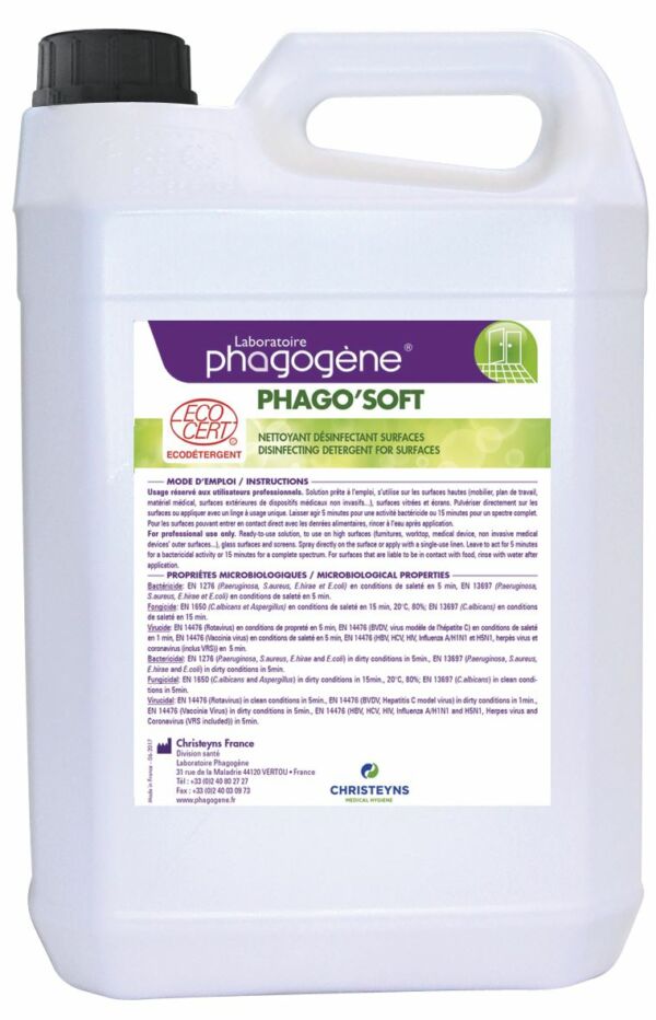 Désinfectant surface 5 Litres - Phago soft surfaces
