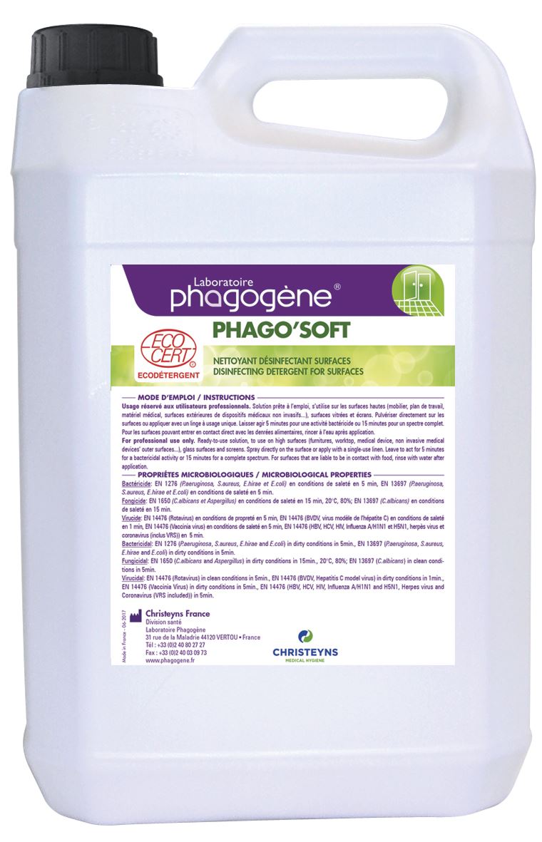 Désinfectant surface 5 Litres - Phago soft surfaces