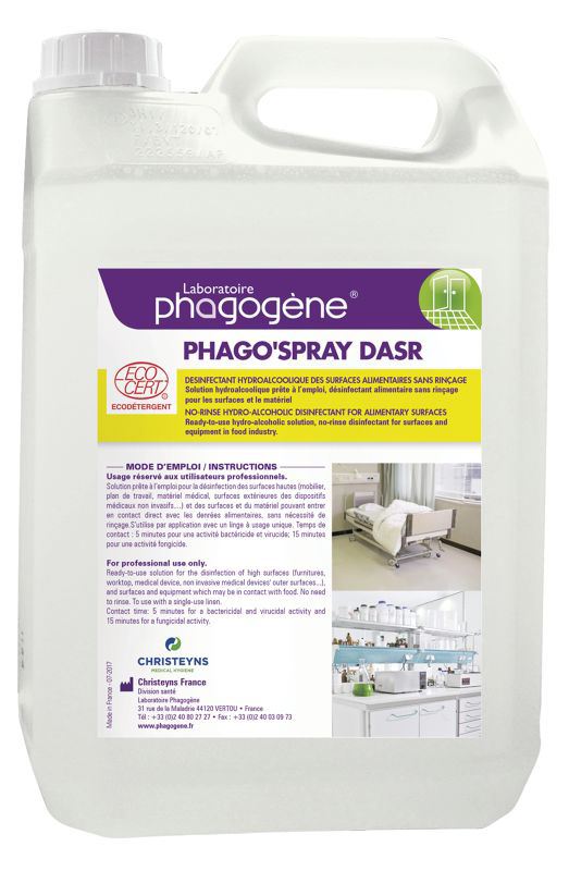 Désinfectant sans rinçage 5 Litres - Phago spray DASR