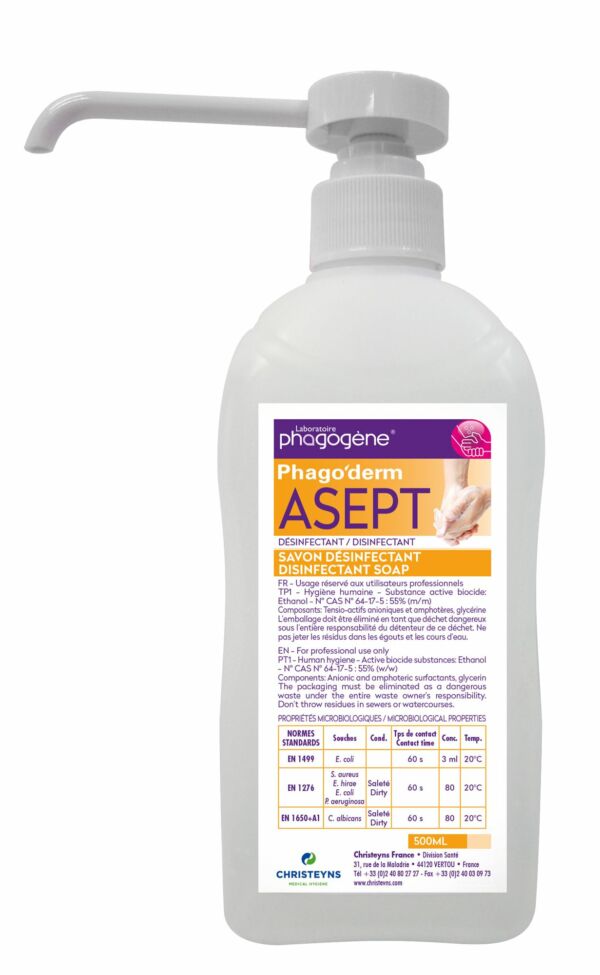 Pack Phago derm Asept 500 ML - 12 flacons avec pompe