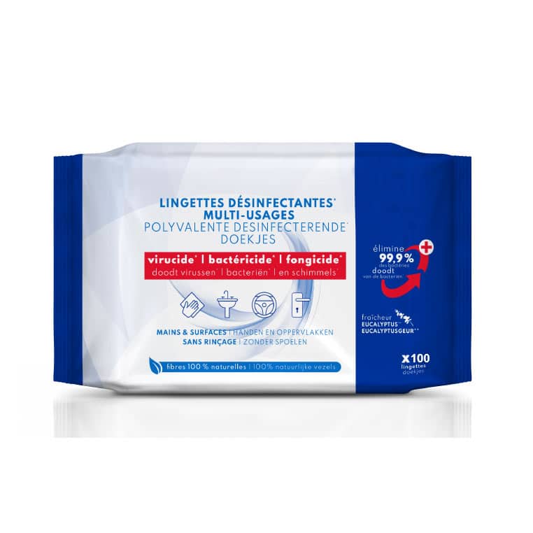 Lingettes désinfectantes - flowpack 100