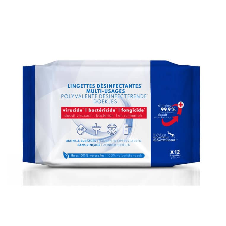 Lingettes sol désinfectantes menthe et eucalyptus x20