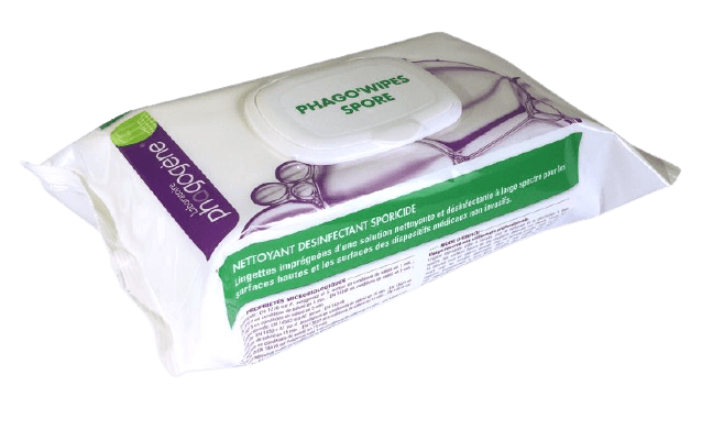 Nettoyant désinfectant 100 lingettes - 6 flowpacks Phago’Wipes Spore