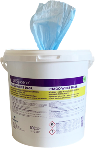 Lingettes désinfectantes EN1447 - seau de 500 lingettes Phago'wipes DASR